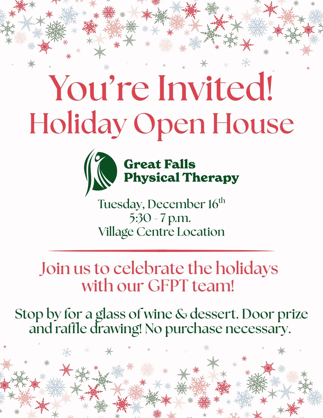 Flyer for GFPT Holiday Open House