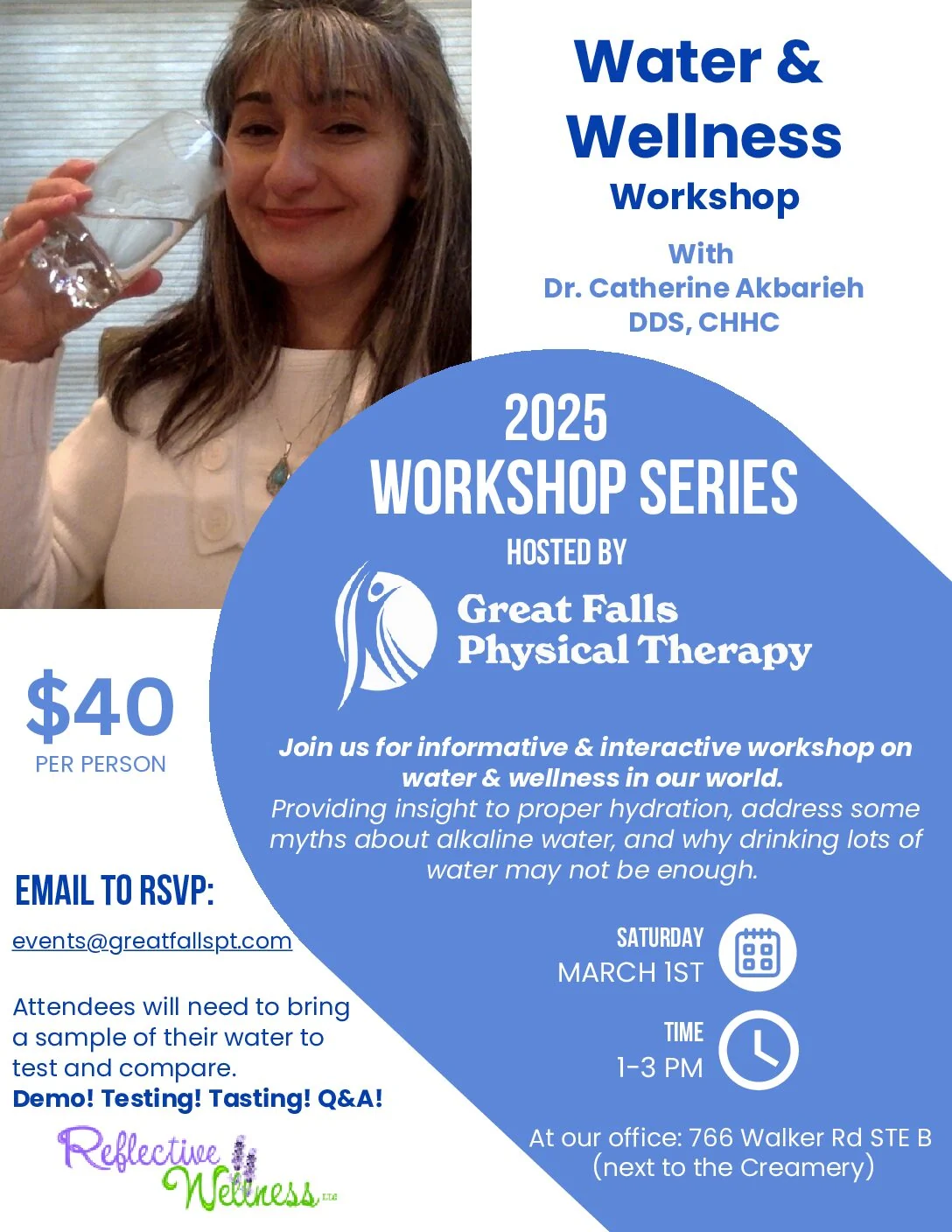 Flyer for GFPT Water and Wellness event