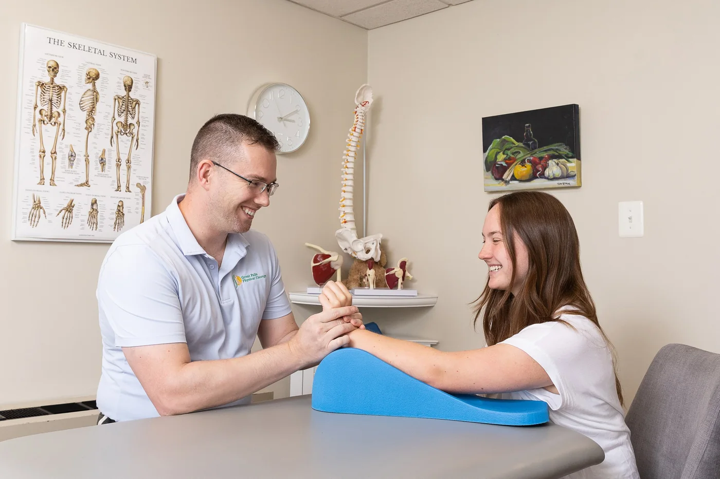 Hand therapy session at Great Falls Physical Therapy