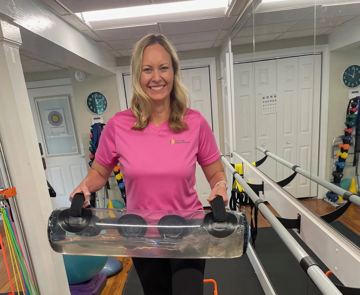 Balance and coordination training with a weighted water bag