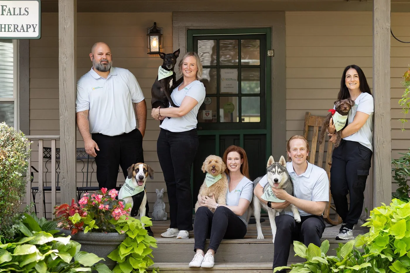 Great Falls Physical Therapy team outside the Village Centre location